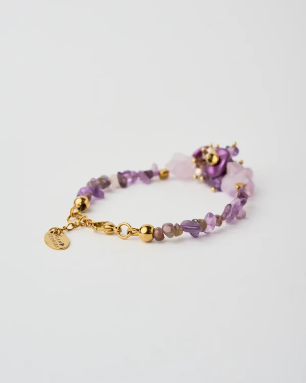 Elegant handmade Amethyst Radiance bracelet with clasp by The Gem Stories