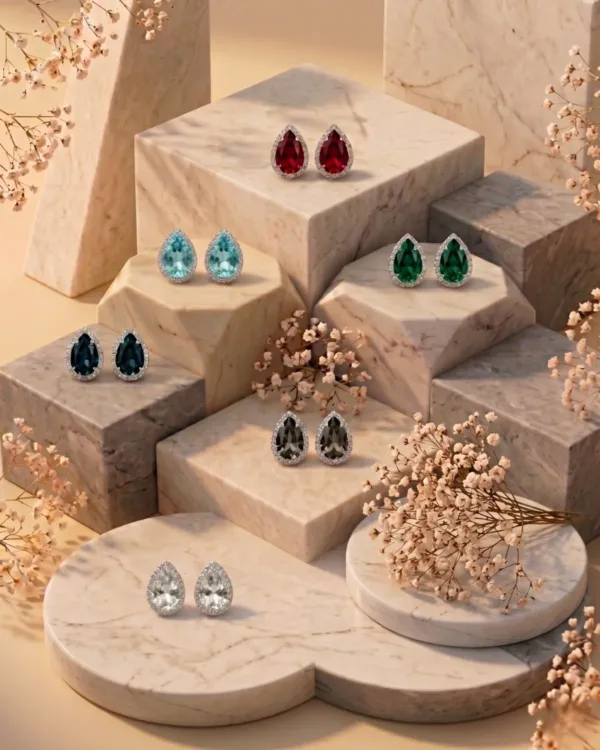 Handmade Lumiere drop earrings by The Gem Stories jewelry collection