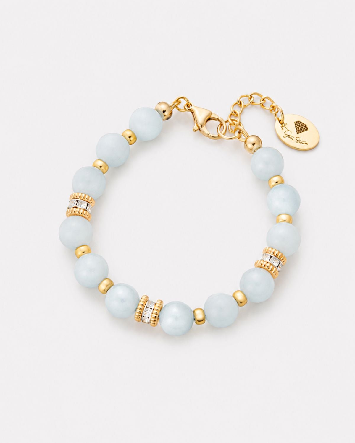 Aquamarine Bracelet With Rondelle Spacer Beads Aquamarine Beaded Bracelet - Stylish Accessory