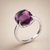 The Gem Stories Amethyst Baroque Ring–rhodium