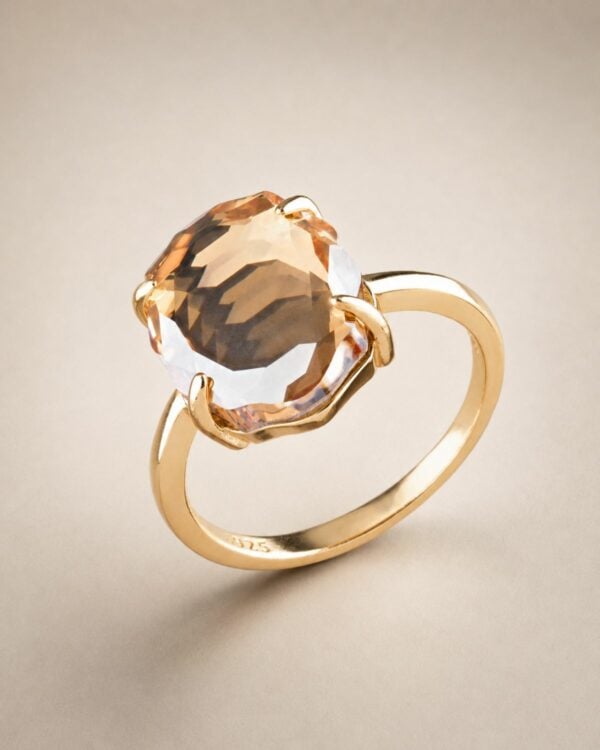The Gem Stories Golden Shadow Baroque Ring–gold Plated