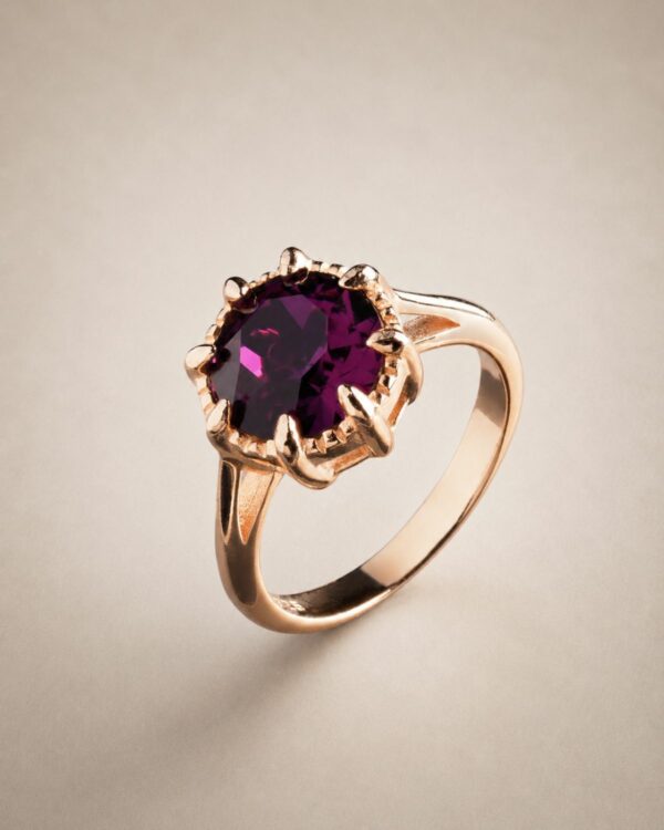 Amethyst-Chaton-Rose-Gold-Plated