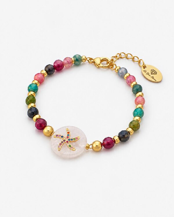 Colourful tourmaline bracelet with motif handmade by The Gem Stories