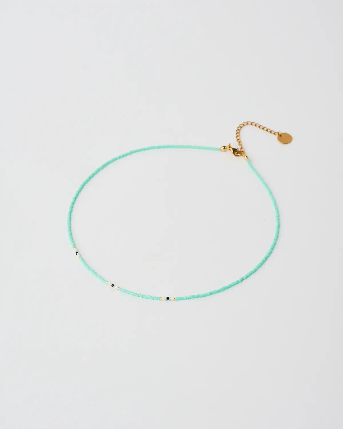 Miyuki Minimal Beaded Necklace Aqua Minimal handmade Miyuki beaded aqua necklace by The Gem Stories