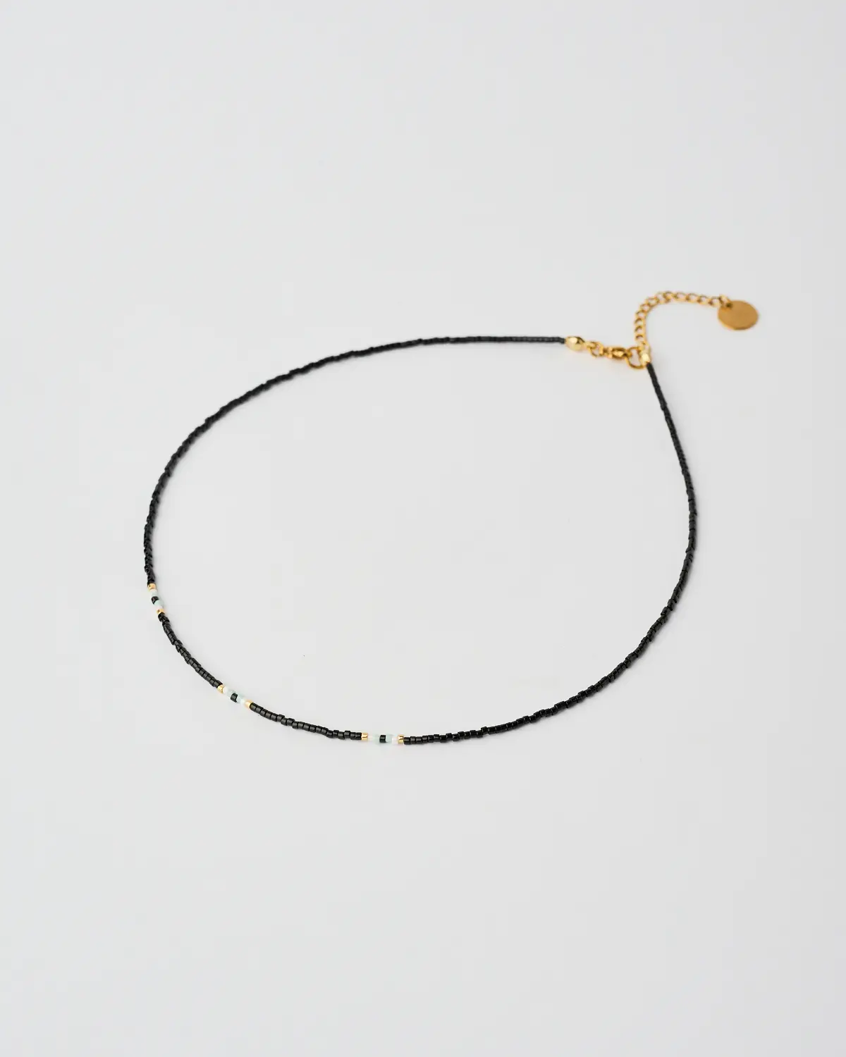 Miyuki Minimal Beaded Necklace Black Minimal handmade Miyuki beaded black necklace by The Gem Stories