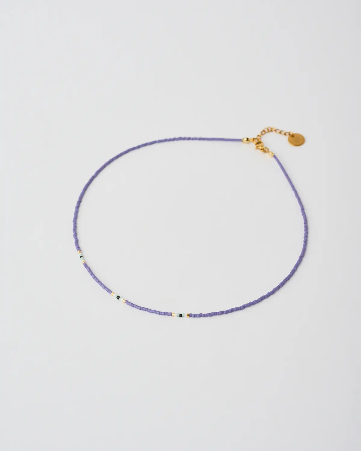 Miyuki Minimal Beaded Necklace Purple Minimal handmade Miyuki beaded purple necklace by The Gem Stories