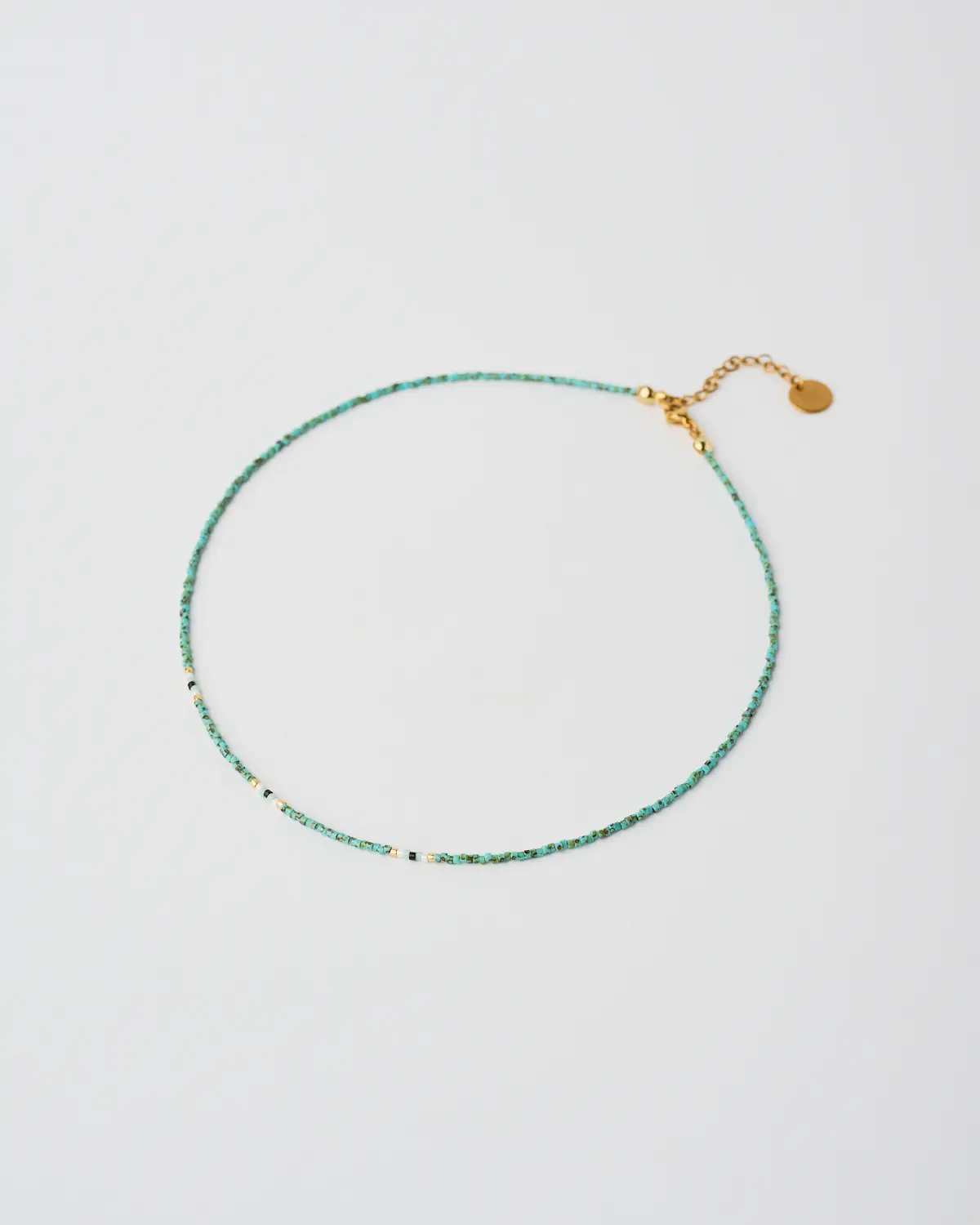 Miyuki Minimal Beaded Necklace Turquoise Minimal handmade Miyuki beaded turquoise necklace by The Gem Stories