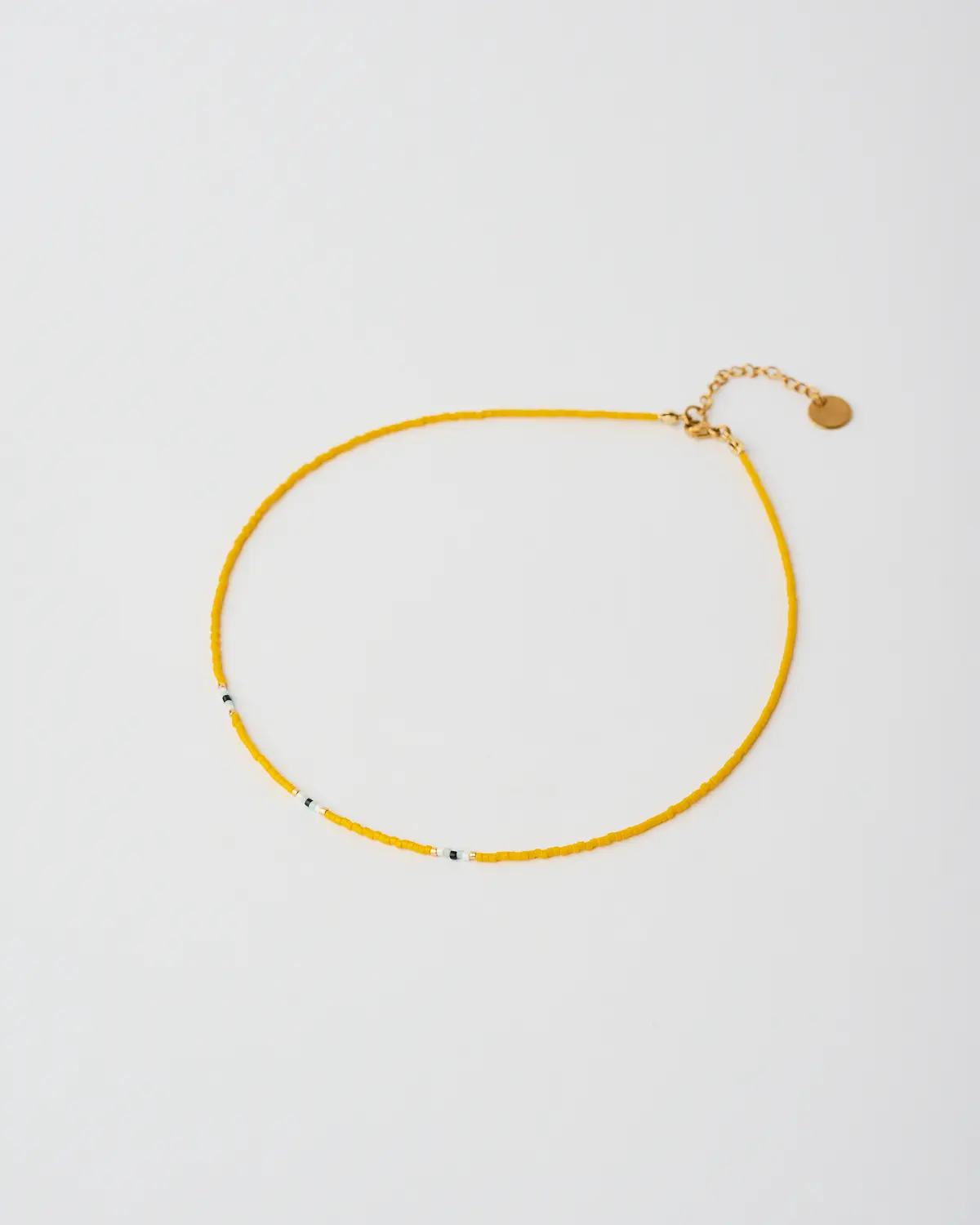 Miyuki Minimal Beaded Necklace Yellow Minimal handmade Miyuki beaded yellow necklace by The Gem Stories
