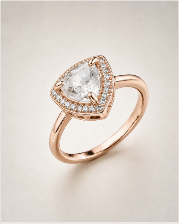 Crystal Trilliant Ring – Rose Gold Plated