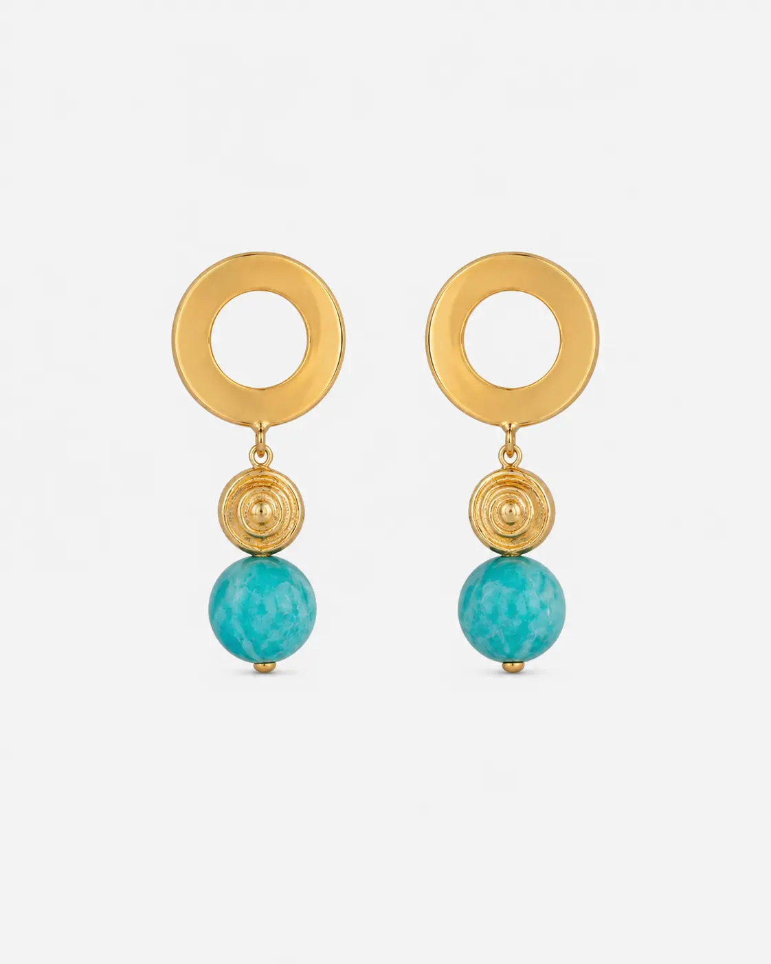 Σκουλαρίκια Turquoise Eclipse Σκουλαρίκια Turquoise Eclipse, χειροποίητο κόσμημα με πολύτιμους λίθους από την The Gem Stories.
