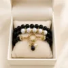 Χειροποίητο Multilayer Black and White Marble Bracelet από το The Gem Stories