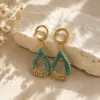 Handmade Miyuki Picasso drop earrings featuring elegant beadwork in earthy tones with a stylish dangling design.