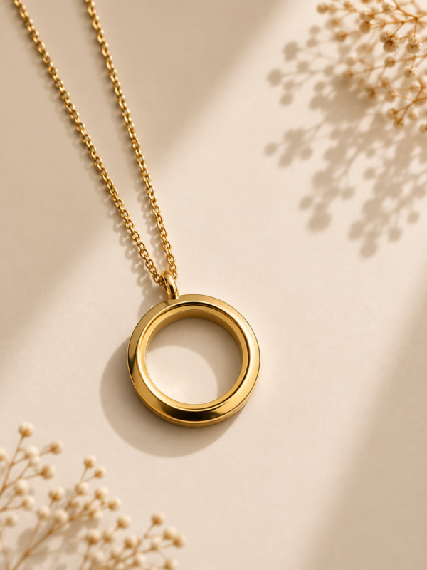 Gemorial TM Gold Stainless Steel 25mm with Chain
