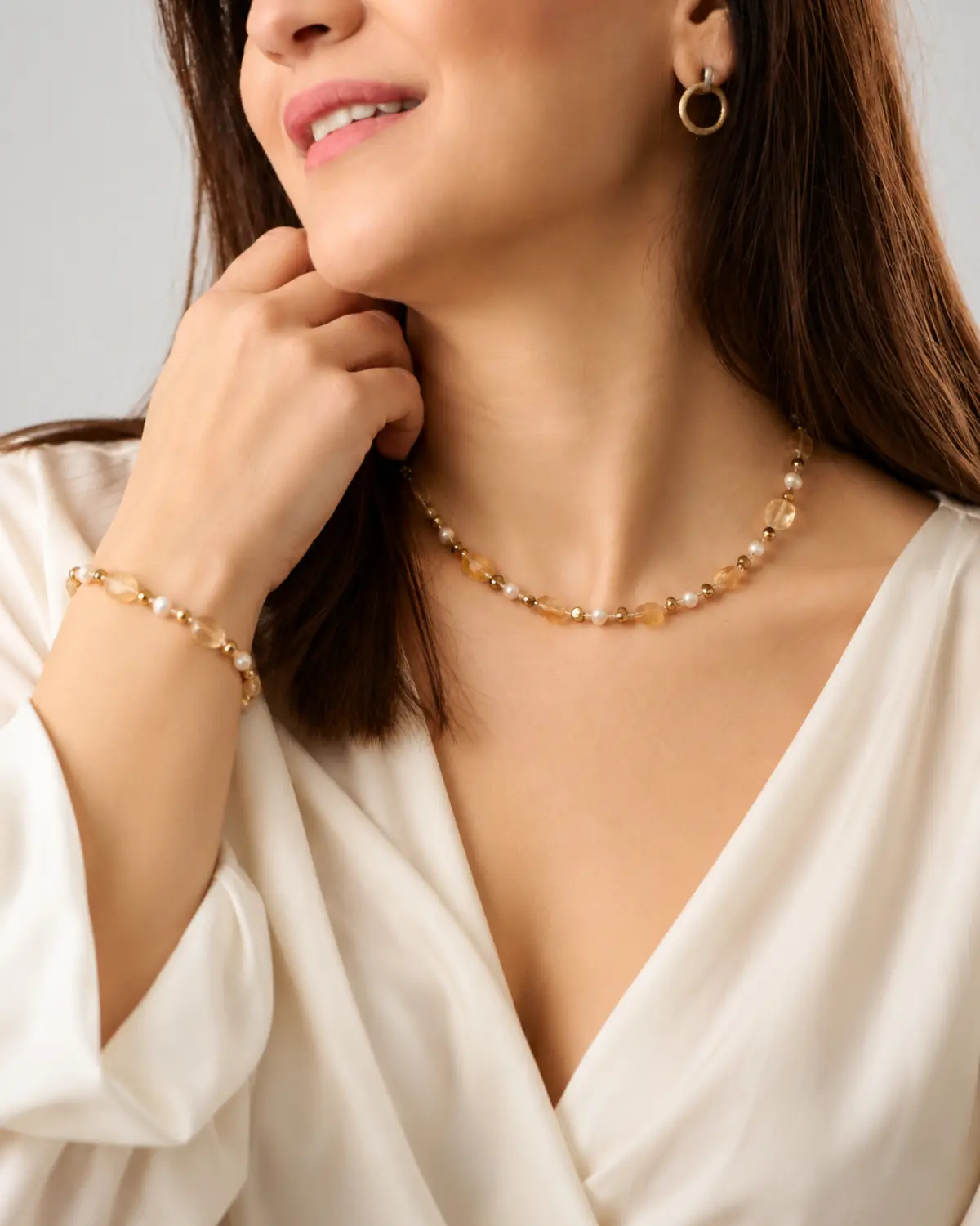 Citrine &Pearl Bracelet